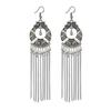 Ethnic Bohemian Long Earrings for Women Vintage Statement Chain Tassel Earrings Bead Handmade Drop Dangle Earring Enamel Zircon
