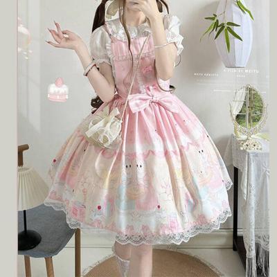 Cat Afternoon Tea Full Lolita Dress Genuine Jsk Strap Lolita Dress Loli Vestidos Elegantes Para Mujer