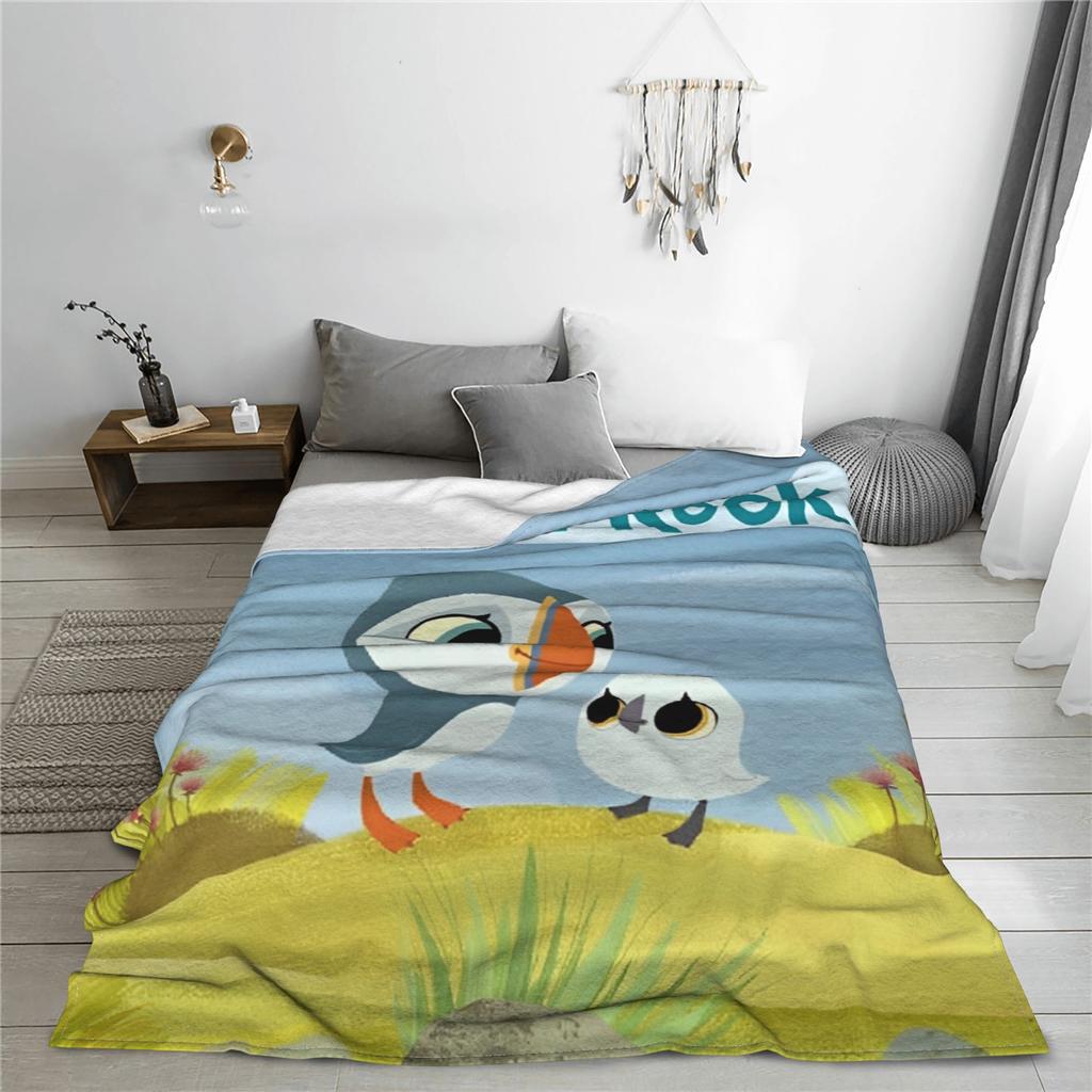 Puffin Rock und die neuen Freunde Cartoon Accessoires Decke Superweiche Decken für Sofa 50x60 Zoll Mehrgrößen-Bettüberwürfe