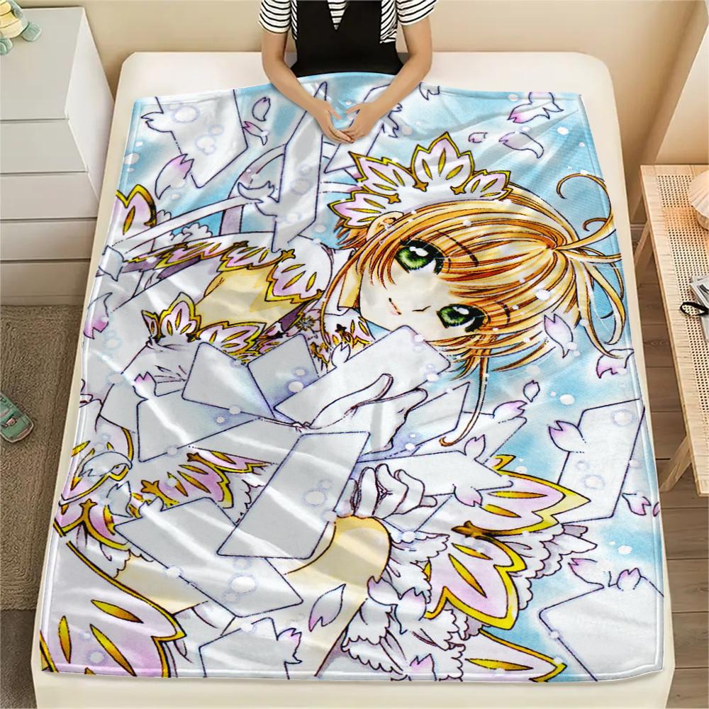 

1Pc Cardcaptor Sakura Print Flannel Blanket, High quality Comfortable for All Seasons, Home Decor, Warmth and Comfort, Perfect for Christmas Gifts 80cm x 120cm