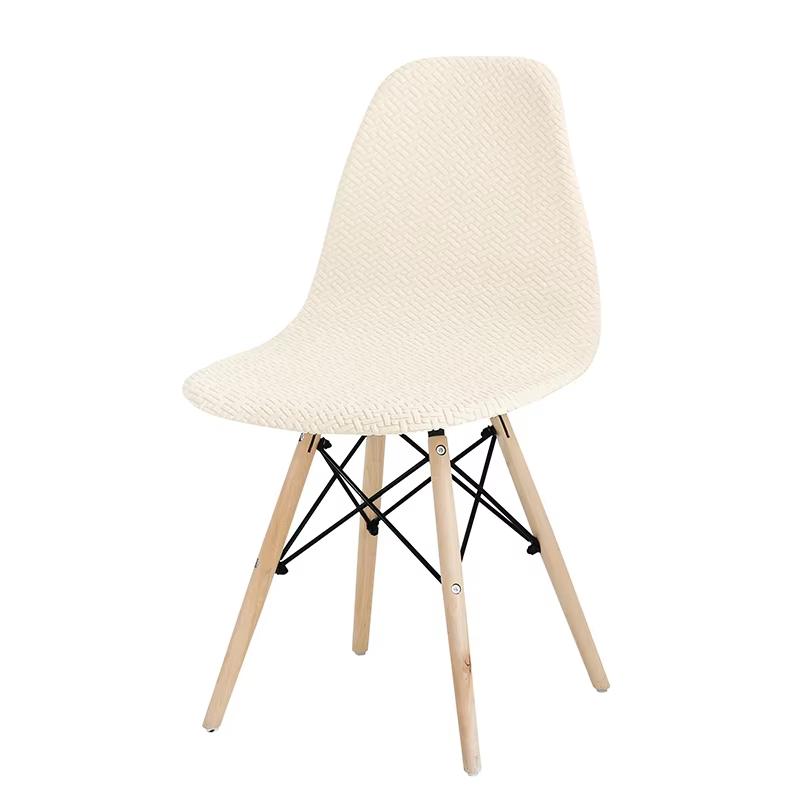 

Чехол для стула из жаккардовой ткани, эластичный, для обеденного стула, однотонный, эластичный, без подлокотников, чехол для сиденья, свадьбы, отеля, банкета, 1 шт. 1 Piece кремовый