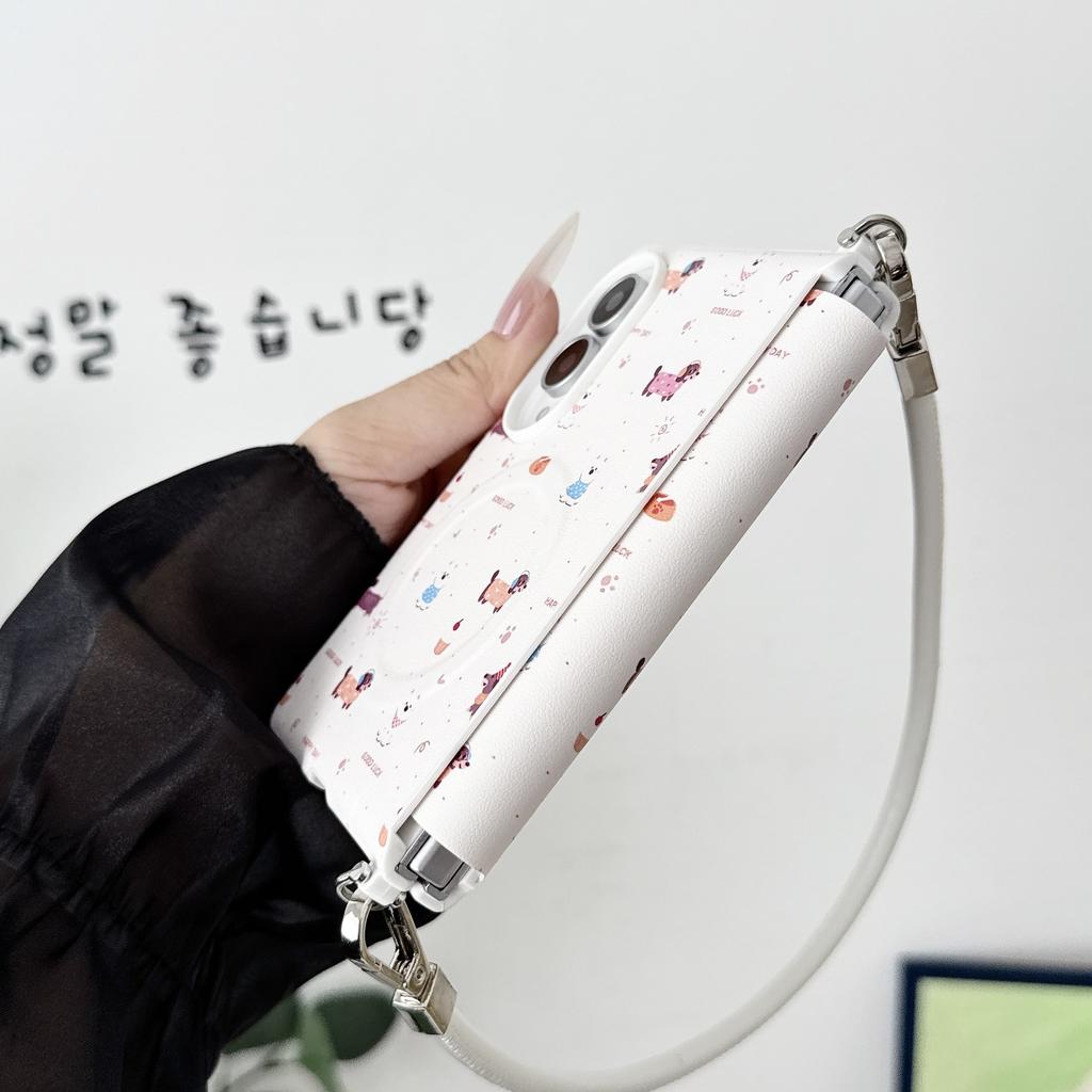Applicable To Samsung Galaxyzfold8 Mobile Phone Case, High-end New Female Shell Magicvflip Bracket, Hand Rope Cover.