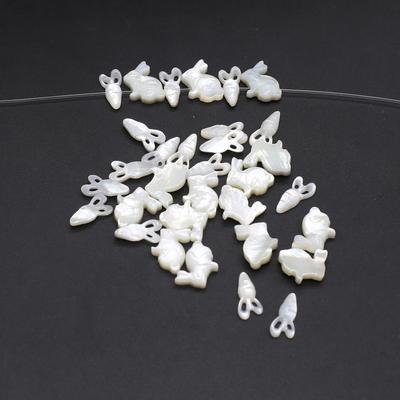 2Pcs Shell Bead Natural Freshwater Shell Rabbit-Shaped Small Pendant For Jewelry Making DIY Necklace Bracelet Earrings Accessory