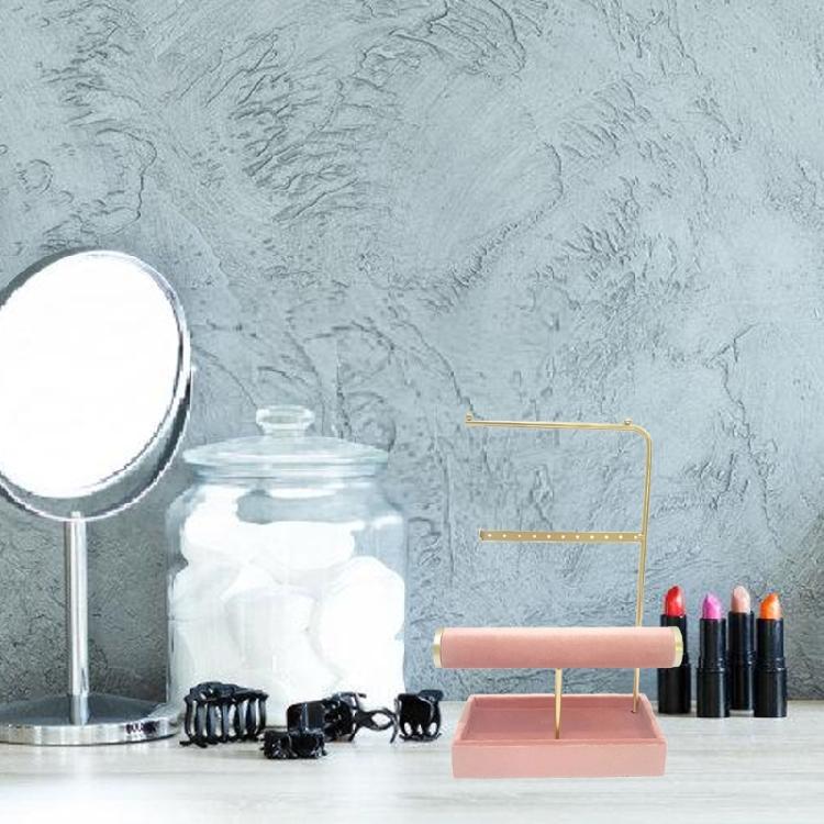 Fashionable Jewelry Exhibit Stand Versatile Jewelry Display Stand Iron Plush Shelves for Bedroom Shop Countertop