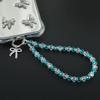 Colorful Crystal Rainbow Gradient Short Phone Lanyard Bag Charm Anti Lost For Women
