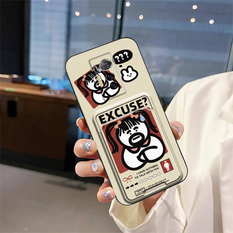Fashion Design Anti-knock Phone Case For Tecno Phantom X/AC8 Graffiti Back Cover Silicone Durable Cartoon Card bag Cover