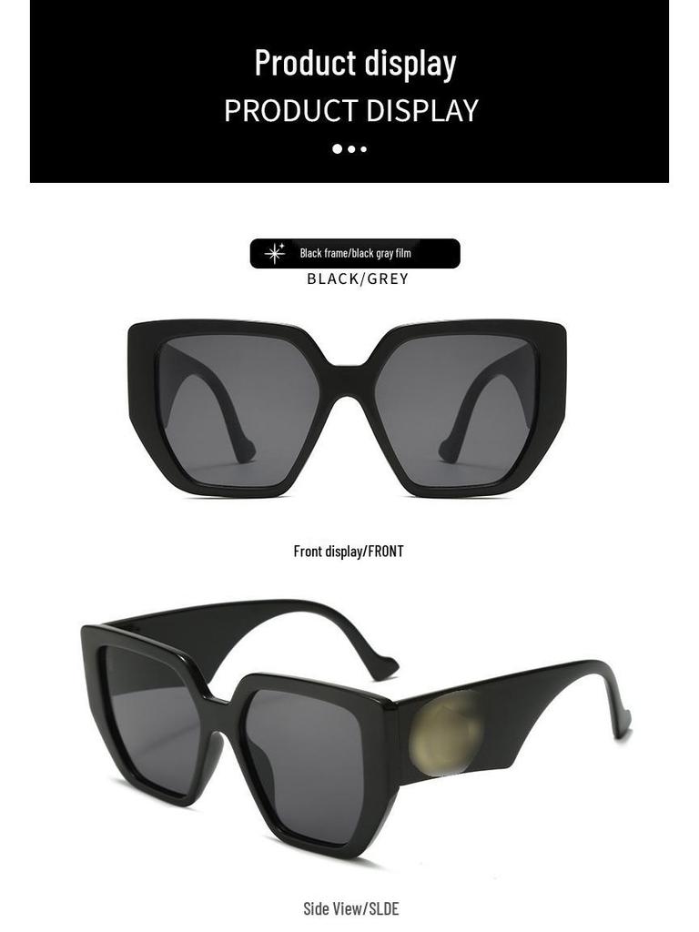 New Large Frame Square Sunglasses - European & American High-end Women's Fashion Acetate Glasses