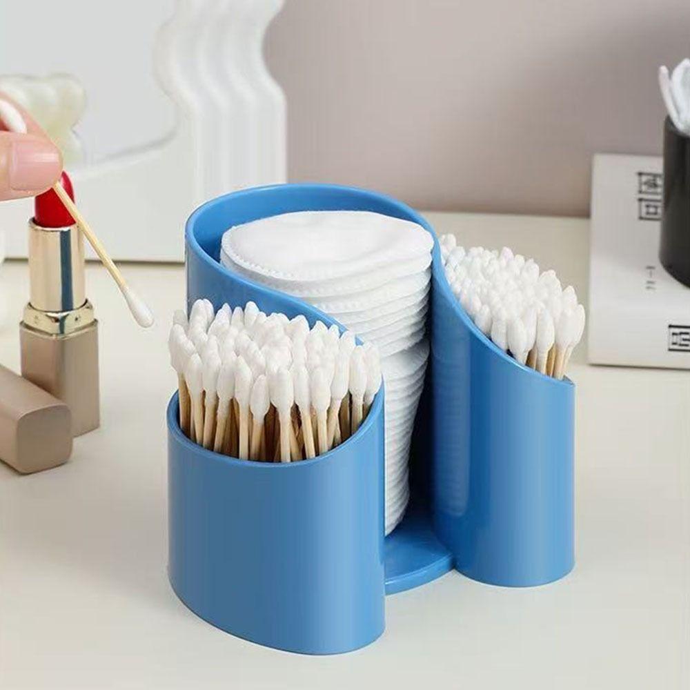2in1 Swabs Dispenser Plastic Cosmetic Pad Storage Box Cotton Pad QTips Holder  Dressing Table