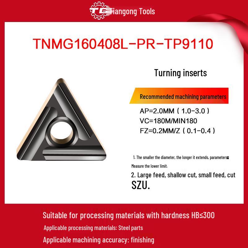 Tiangong TNMG160408 CNC Milling and Turning Blade - Triangular Carbide for Stainless Steel