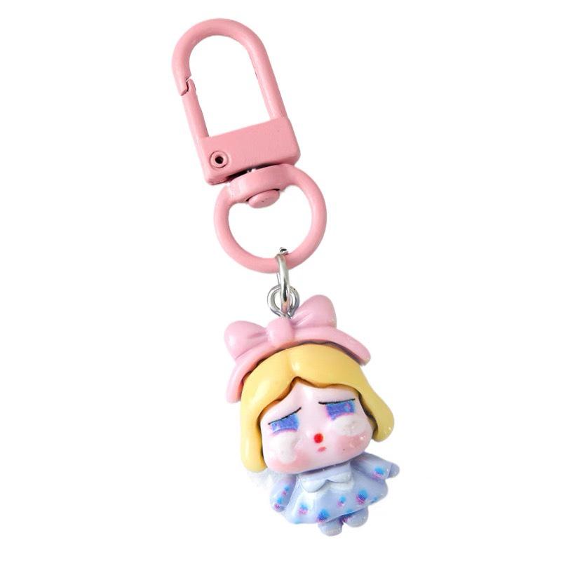 Cute Cartoon Resin Crying Girl Keychain - Doll Pendant for Bags, Backpacks, and Phones - Ideal Student Couple Gift