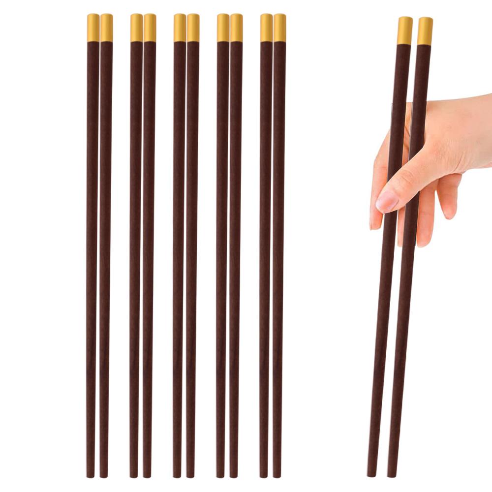5 Pairs Chinese Chopsticks Reusable Japanese Sushi Chopsticks Household High Grade Healthy Red Wood Chopsticks Set