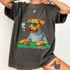 Maglietta Cane Fumatore Comfort Colors® Abbigliamento Vintage Regalo Poker Gioco d'Azzardo Giocatore di Carte Streetwear Umoristico Sigaro