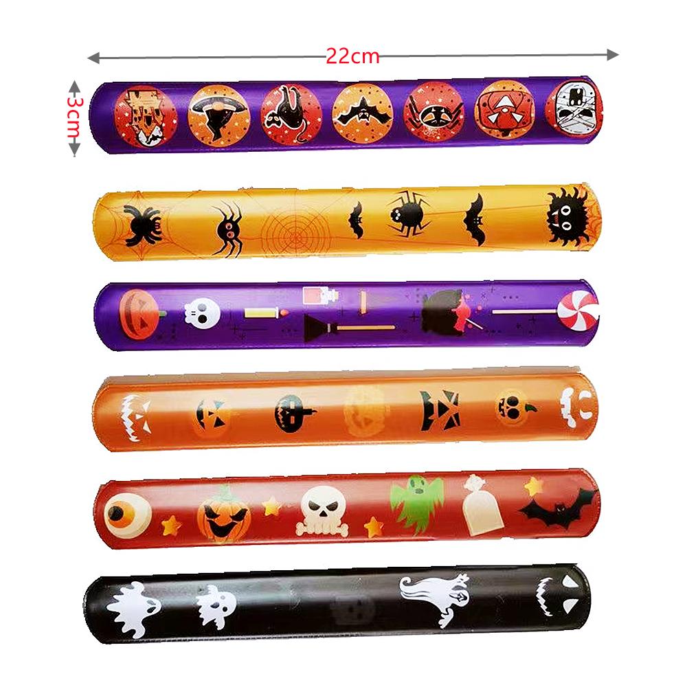 12Pcs Halloween Christmas Pattern Wristband Decoration Toys Kids Birthday Party Gifts Pinata Filler New Year's Party Favors