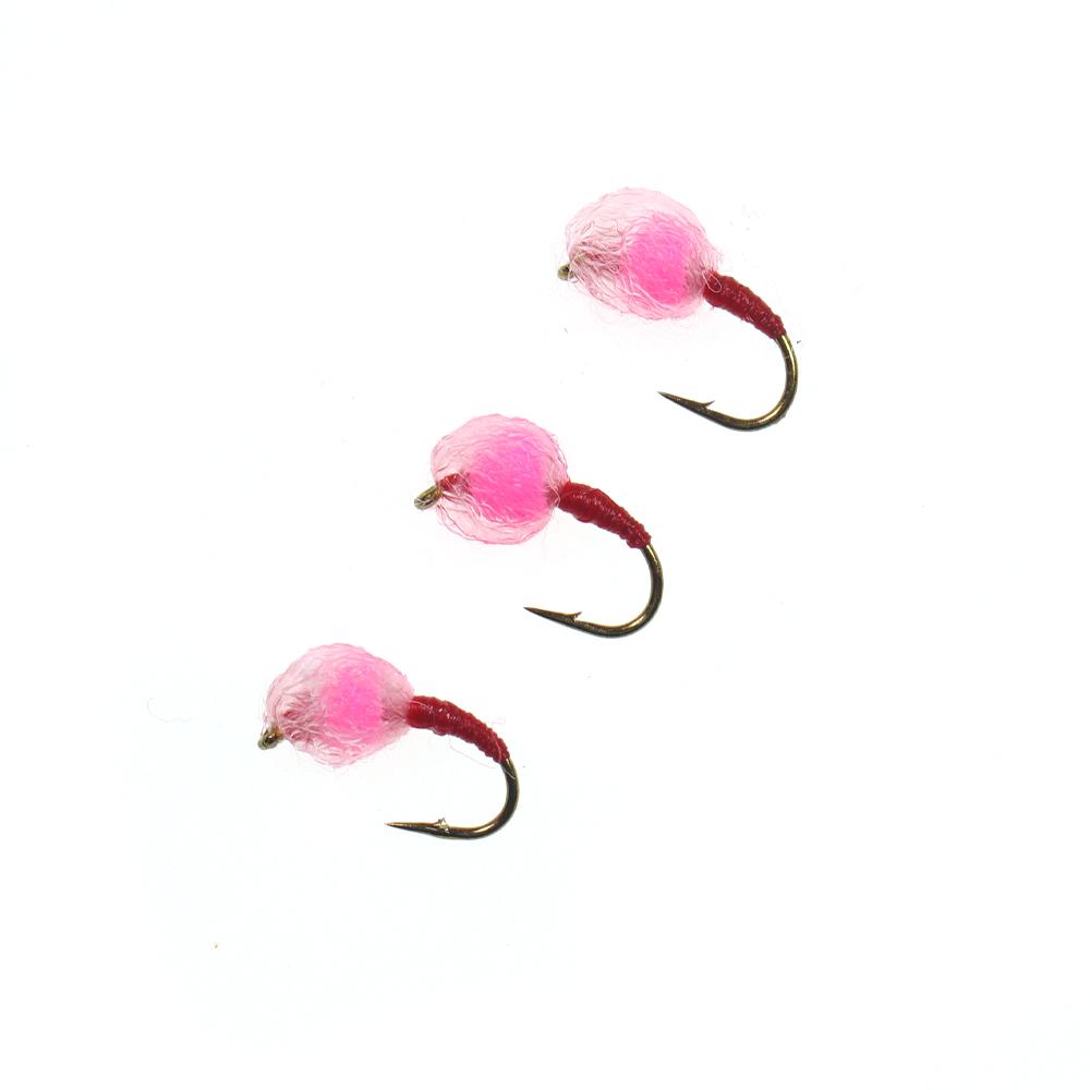 5pcs 10 Pcs/box Translucent Tungsten Bead Core Hard Egg Fly Glo Bug Fly Fishing Flies Lures Size 12#