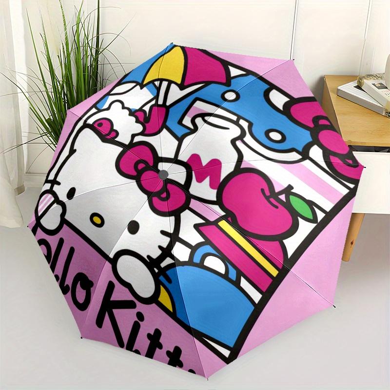 

Purple Hello Kitty Automatic Opening and Closing Umbrella - Small Umbrella Suitable for Various Occasions, Portable 3-Fold Small Umbrella for Men and