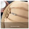 Bolso Tejido Hecho a Mano para Mujer, Bolso Sencillo de Viaje para Playa, Bolso de Hombro Único de Color Sólido con Cuentas Huecas y Borla