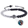 Custom Tiger Eye Photo Bracelet with Frosted Stone