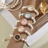 Neue Strass-Quarzuhren Diamantbesetztes Uhrenarmband mit verstellbarem Armband Kreis förmige Uhr Handgelenkdekoration Geschenk