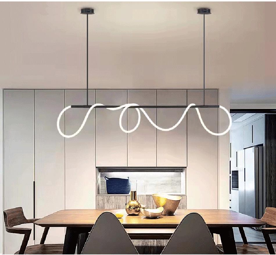 Minimalist Silicone Hose Pendant Light for Dining Table or Bar