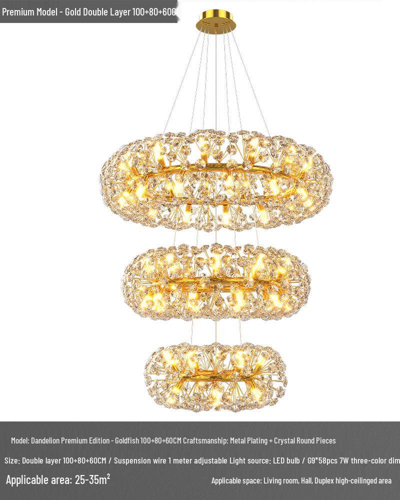 Modern Crystal Dandelion Chandelier for Living Room, Bedroom, or Dining Room - 2025 Style