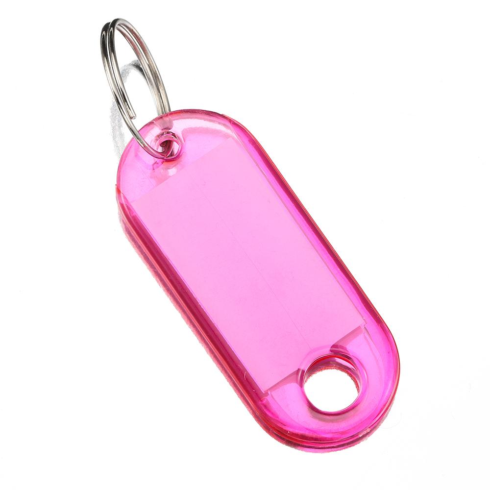 10pcs Coloful Key Tags Plastic Split Key Ring Paper Labels Clear Windows Flexible Key Organizer DIY Item Identifiers Luggage Tag