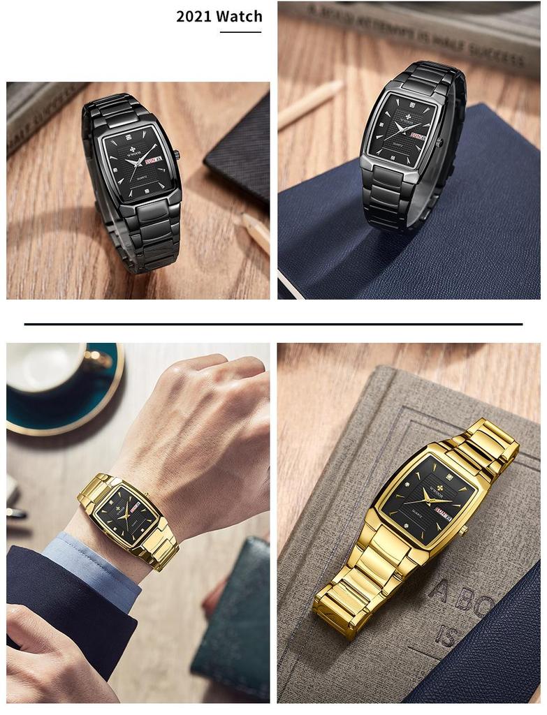 WWOOR 8837 Men's Quartz Square Waterproof Business Watch