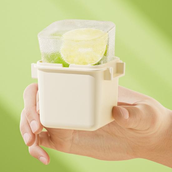 3 Stück Eiswürfelbox mit dicht schließendem Deckel Mini-Quadrat-Eiswürfelform für geruchsfreie Lagerung Mehrzweck-Lebensmittelechter PP-Eiswürfelbereiter Küchenzubehör