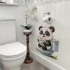 Cute Cartoon Panda Toilet Stickers, Self-Adhesive Wall Decals for Bathroom Bedroom Decoration