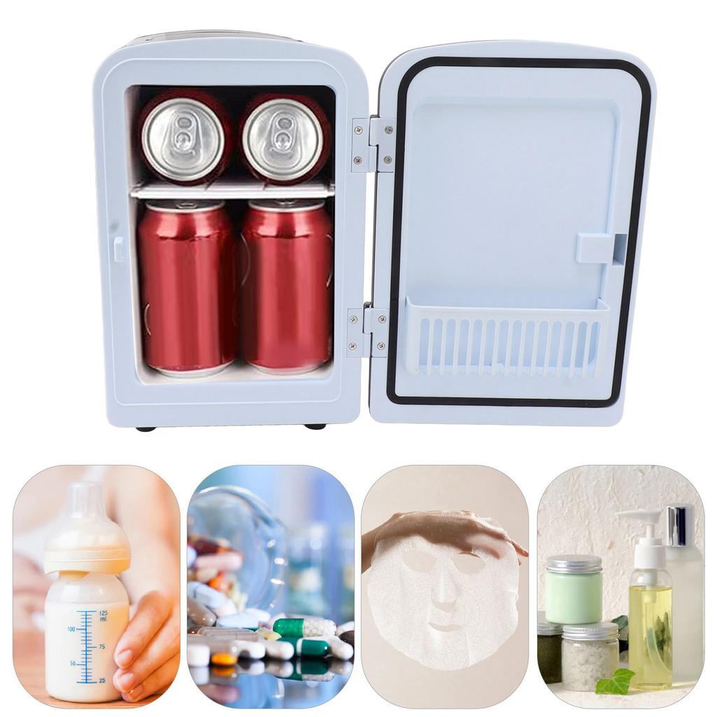 Minikjøleskap 36W 4L 6bokser Kapasitet Bærbart reisebilkjøleskap Kjøler og varmere Lavstøy 12V for hudpleie-snacks 110-240V