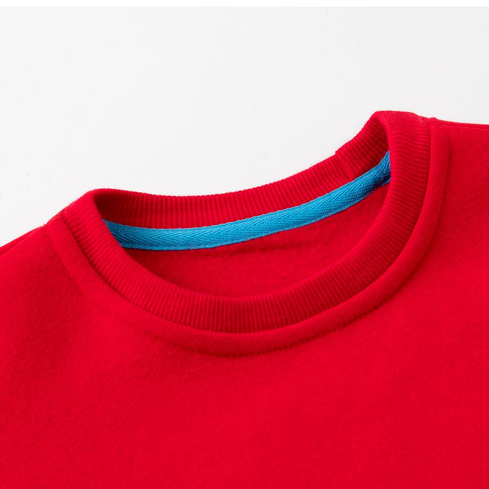 Children's Solid Color Plush Sweatshirt - Long Sleeve Autumn/Winter T-shirt for Kindergarten with Custom Logo Option