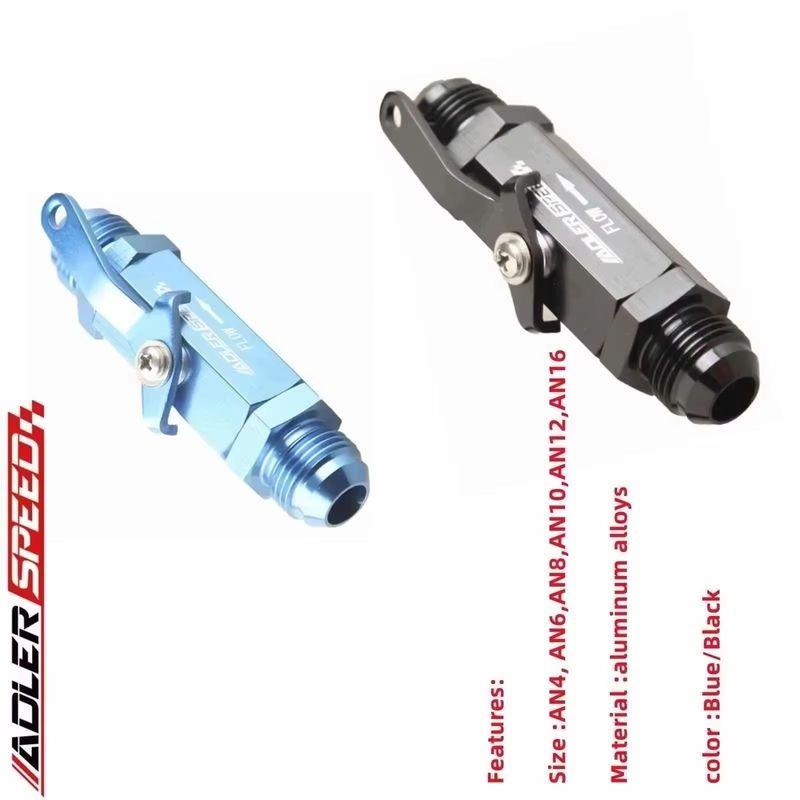 s+ AN4 AN6 AN8 AN10 AN12 AN16 Aluminum Inline Fuel Filter Shut Off Valve Cut Off Valve Fitting W/ Cable Lever Black/Blue