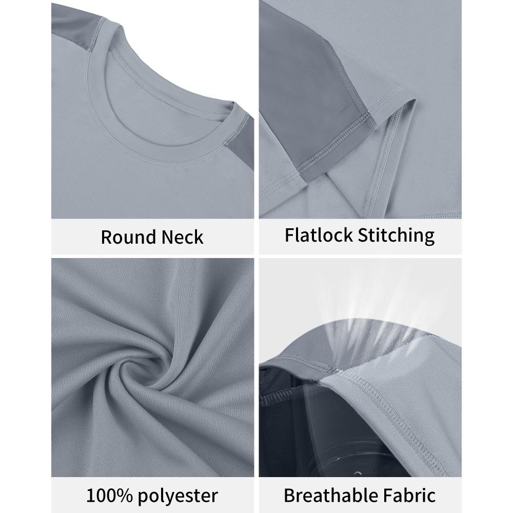 CHARMLEAKS Mens Rash Guards Short Sleeve Quick Drying Rash Vest UPF 50+ Breathable Stretchy T-Shirt