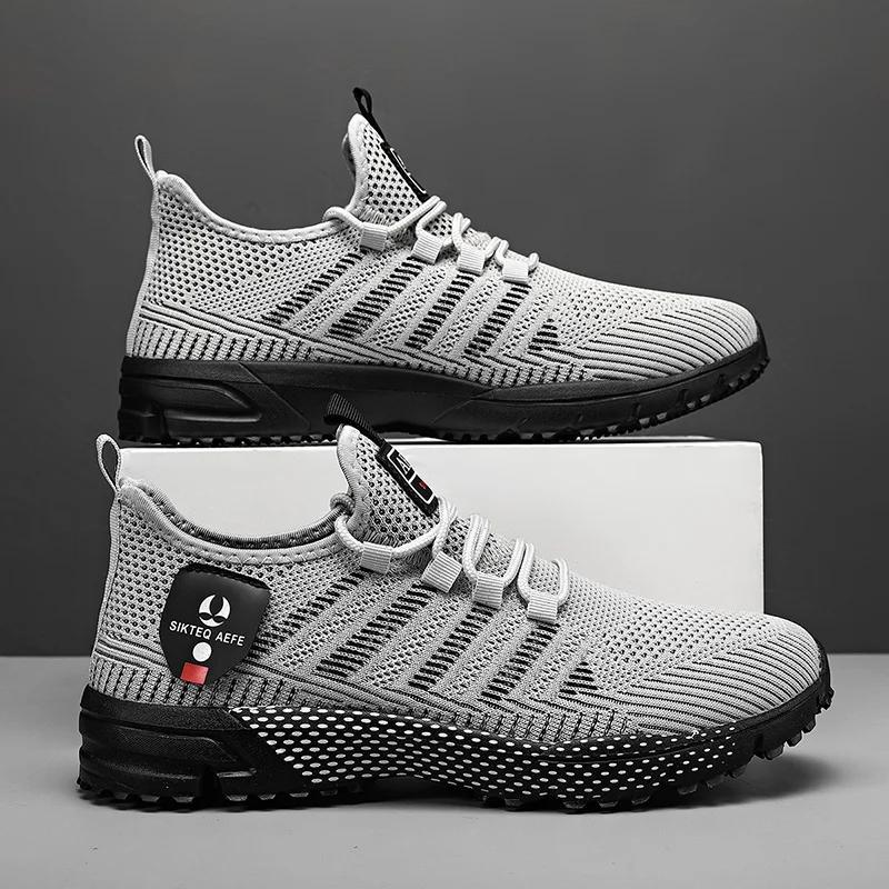 

Модная обувь для мужчин 2025 Новая повседневная модная удобная обувь для прогулок на открытом воздухе, для бега, мужские спортивные кроссовки большого размера, теннисные туфли для мужчин 40 серый