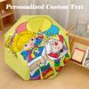 8‑Rib Automatic Umbrella, Rainbow Brite Design Foldable Umbrella for Sun Rain Protection Travel