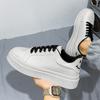Wiosenne nowe buty na deskę oddychające białe buty casualowe wersja koreańska trend sznurowane buty na deskę buty na platformie buty sportowe męskie