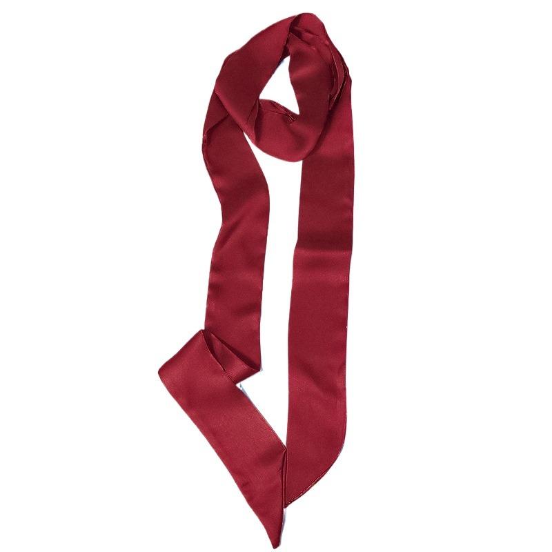 

Однотонный атласный шарф-повязка для волос: Длинный - Полосатый Бант - Узел Аксессуар для волос для женщин, Также как ремень бордовый