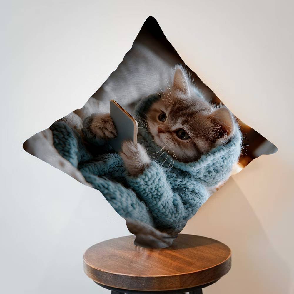 Cat Cute Kitten Stitch Lucky Dragon pillow cover sofa cushion cover home room decoration children gift