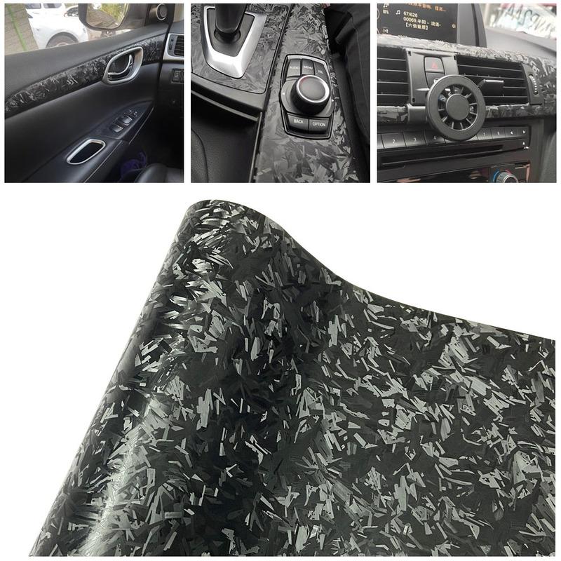 Kohlefaser-Kurzschnitt-Schmiedevinyl Auto-Wrap-Folie Auto-Modifikations-Aufkleber Schutzstreifen Türschweller Seite