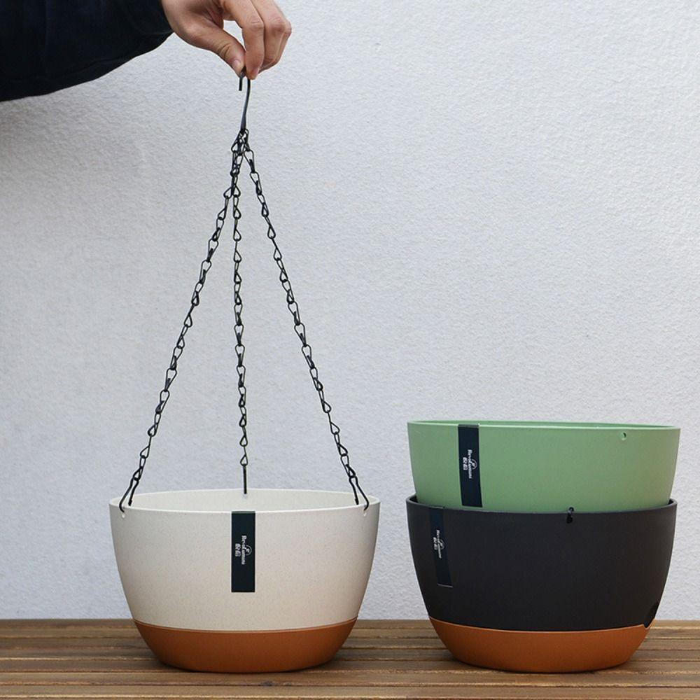 Hydroponic Plant Pot Hanging Chain Baskets Planting Supplies Self-Watering Hanging Planters Garden