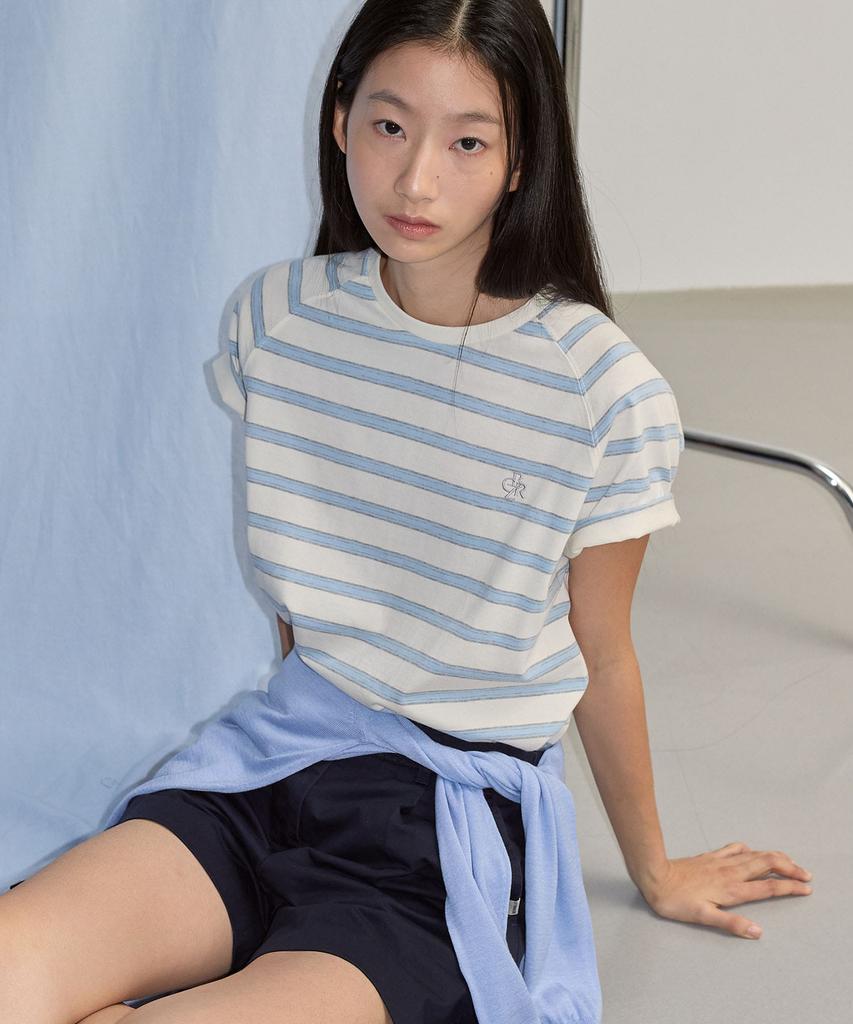 CITYBREEZE Striped Raglan Short Sleeve T-Shirt_3 Colors