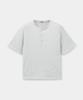 Kueo Waffle Henley Neck T-Shirt (Light Gray)