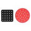 Reusable Fryer Liner NonStick Silicone Fryer Basket Mat Steaming Pad Kitchen Accessories(Black Square Red Round )