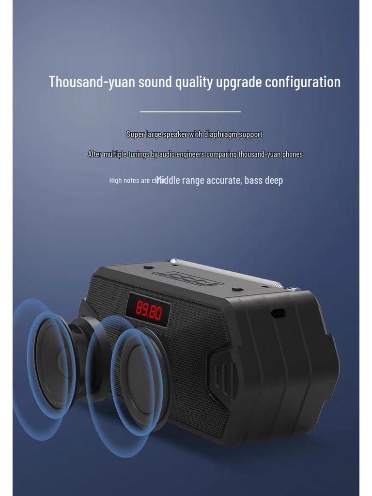 HF-F216 Portable TWS Bluetooth Speaker with Phone Stand and Radio Antenna