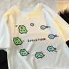 2025 New Frog Evolution Print WoT-Shirt Japanese Retro Streetwear Casual Fashion Summer Tee Vintage Clothes