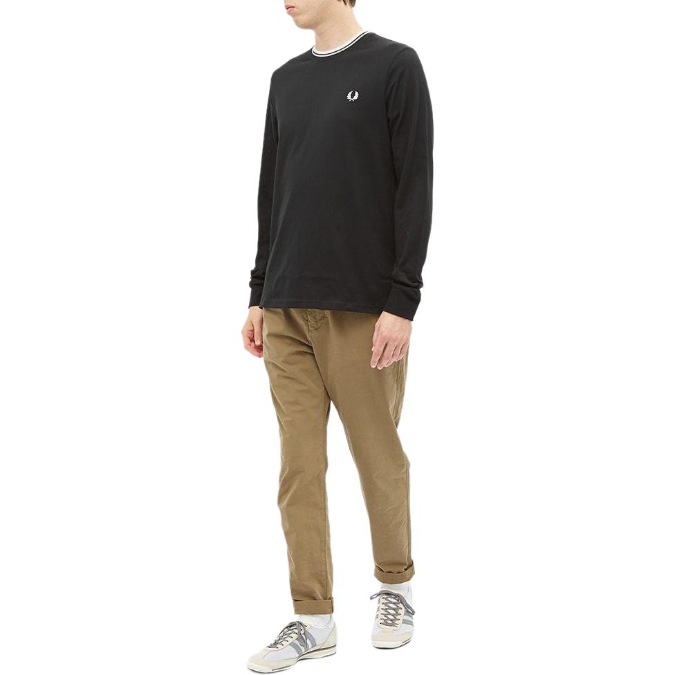 FRED PERRY T-Shirts Men's Black Crew Neck Moderate Straight Fit M9602-102