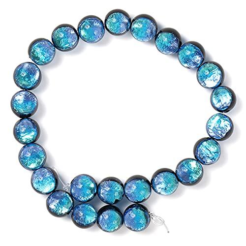 

Sea drop Glowing Firefly Glass Iriomote Blue 8mm Beads, Half Strand, 25 Beads, Approx. 20cm, Glow-in-the-Dark Glass Beads [082htt-08]