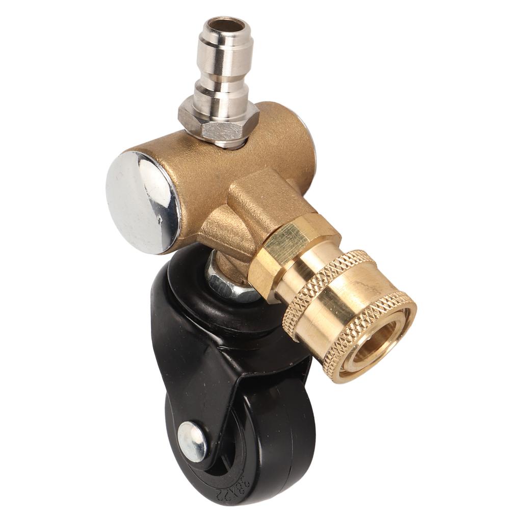 Car Wash   Wheel Adapter, Pressure Washer Joint Wheel, 1Celsius4\  Quick Connector, Unique Design for Car Bottom Cleaning, Brass,