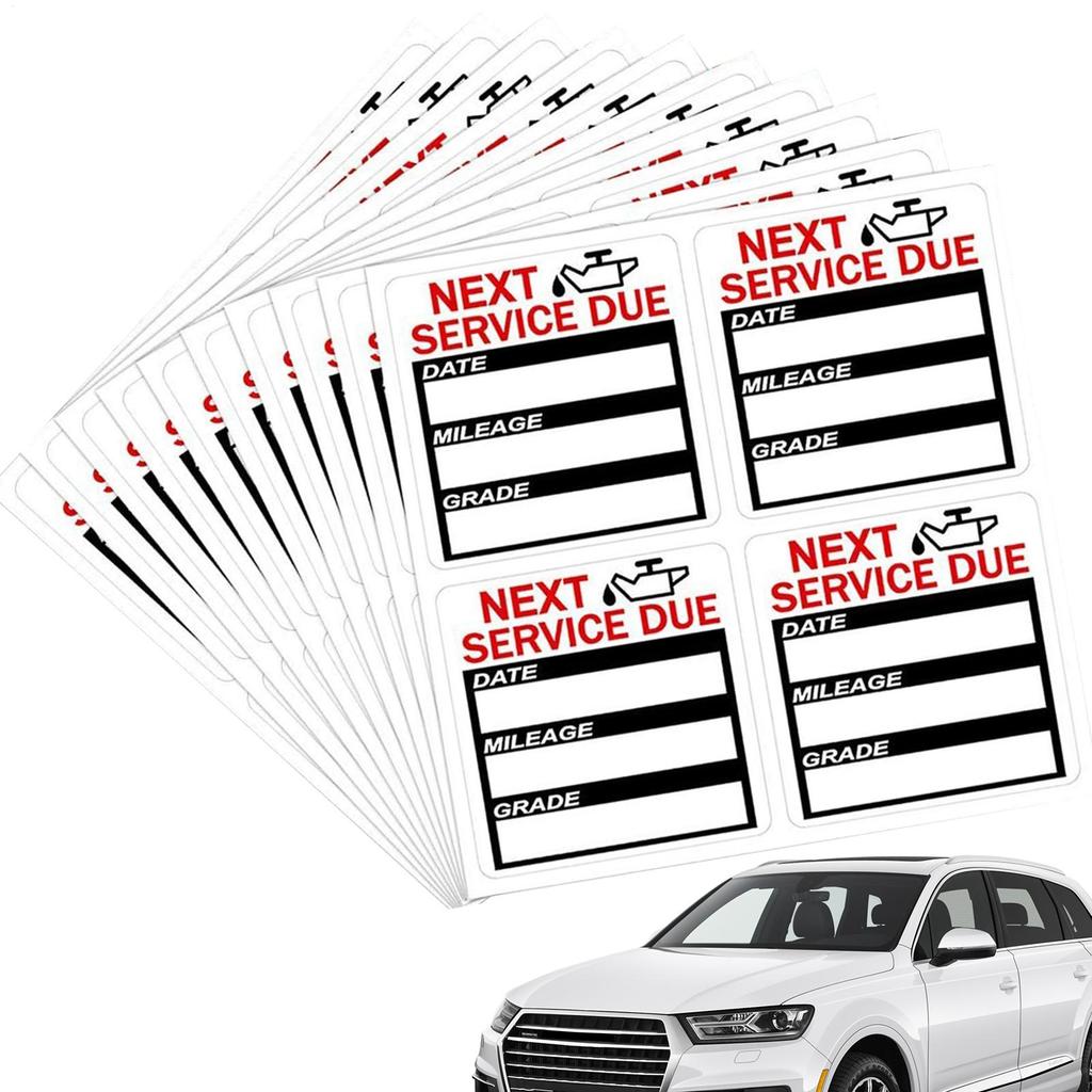 40Pcs Oil Change Maintenance Service Reminder Stickers Window Rectangle Adhesive Labels Stickers Car Sticker "NEXT SERVICE DUE"