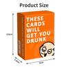 Party board game, drinking card game, 100 question cards, romantic and slightly teasing challenges, suitable for parties, 9x2.9x6.8 cm, orange