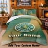 Set de așternut 3 piese cu model Sporting CP Nume personalizat, Cearșaf și Fețe de pernă Pentru Dormitorul de Acasă